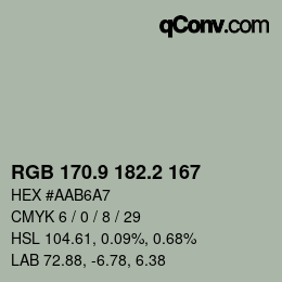 Color code: RGB 170.9 182.2 167 | qconv.com