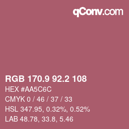 カラーコード: RGB 170.9 92.2 108 | qconv.com