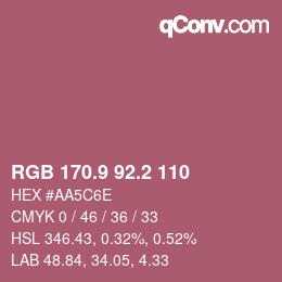 Color code: RGB 170.9 92.2 110 | qconv.com