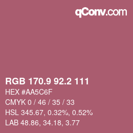 Color code: RGB 170.9 92.2 111 | qconv.com
