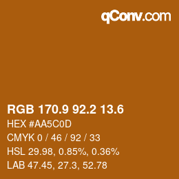 カラーコード: RGB 170.9 92.2 13.6 | qconv.com