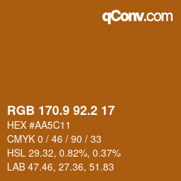 カラーコード: RGB 170.9 92.2 17 | qconv.com