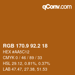 カラーコード: RGB 170.9 92.2 18 | qconv.com