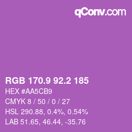 カラーコード: RGB 170.9 92.2 185 | qconv.com
