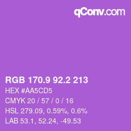 カラーコード: RGB 170.9 92.2 213 | qconv.com