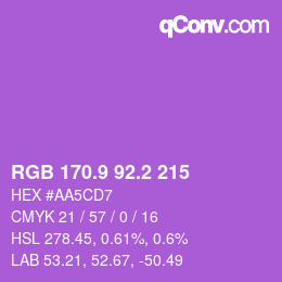 カラーコード: RGB 170.9 92.2 215 | qconv.com