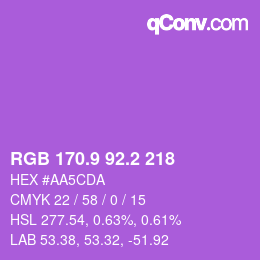 カラーコード: RGB 170.9 92.2 218 | qconv.com