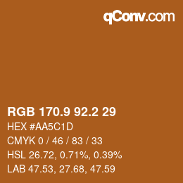 カラーコード: RGB 170.9 92.2 29 | qconv.com