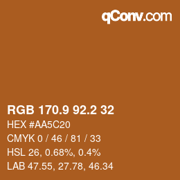カラーコード: RGB 170.9 92.2 32 | qconv.com