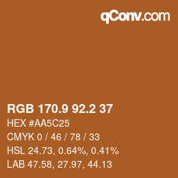 カラーコード: RGB 170.9 92.2 37 | qconv.com