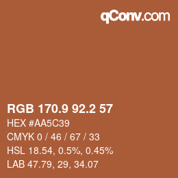 Color code: RGB 170.9 92.2 57 | qconv.com