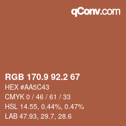 Color code: RGB 170.9 92.2 67 | qconv.com