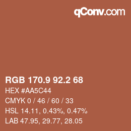 Color code: RGB 170.9 92.2 68 | qconv.com