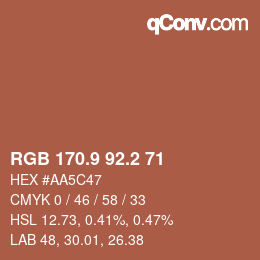 Color code: RGB 170.9 92.2 71 | qconv.com