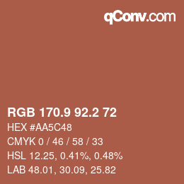 Color code: RGB 170.9 92.2 72 | qconv.com