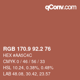 Color code: RGB 170.9 92.2 76 | qconv.com