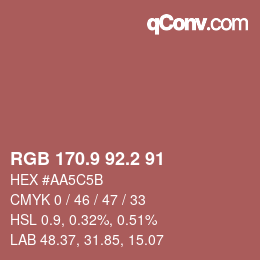 Color code: RGB 170.9 92.2 91 | qconv.com