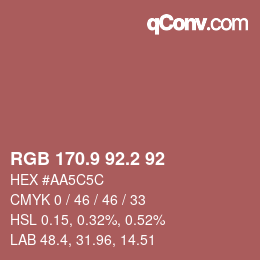 Color code: RGB 170.9 92.2 92 | qconv.com