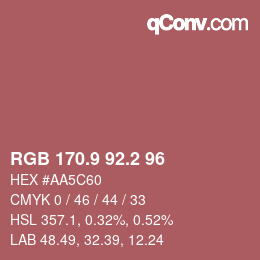 Color code: RGB 170.9 92.2 96 | qconv.com