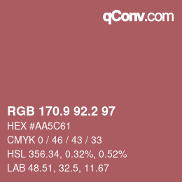 Color code: RGB 170.9 92.2 97 | qconv.com