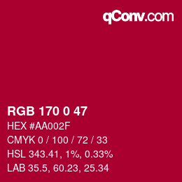 Farbcode: RGB 170 0 47 | qconv.com