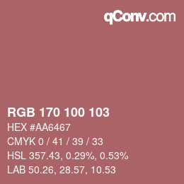 Farbcode: RGB 170 100 103 | qconv.com