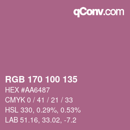 Código de color: RGB 170 100 135 | qconv.com