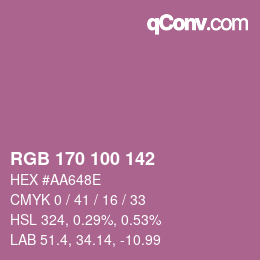 Color code: RGB 170 100 142 | qconv.com
