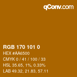 Color code: RGB 170 101 0 | qconv.com