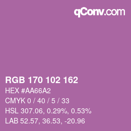 Color code: RGB 170 102 162 | qconv.com