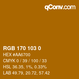 Color code: RGB 170 103 0 | qconv.com