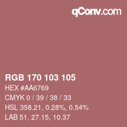 Color code: RGB 170 103 105 | qconv.com
