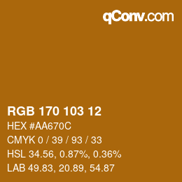 Color code: RGB 170 103 12 | qconv.com