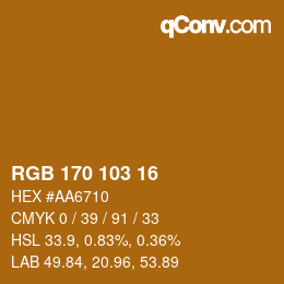 カラーコード: RGB 170 103 16 | qconv.com