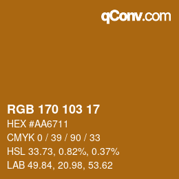 Color code: RGB 170 103 17 | qconv.com