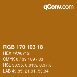 Color code: RGB 170 103 18 | qconv.com
