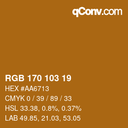 Color code: RGB 170 103 19 | qconv.com