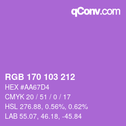 Color code: RGB 170 103 212 | qconv.com