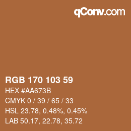 Color code: RGB 170 103 59 | qconv.com