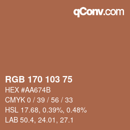 Farbcode: RGB 170 103 75 | qconv.com