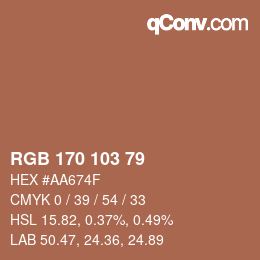 Color code: RGB 170 103 79 | qconv.com