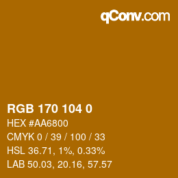 Color code: RGB 170 104 0 | qconv.com