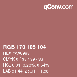 Color code: RGB 170 105 104 | qconv.com