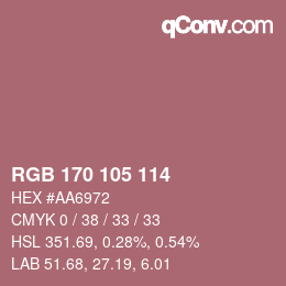 Color code: RGB 170 105 114 | qconv.com