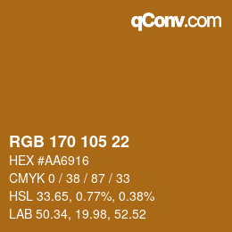 Color code: RGB 170 105 22 | qconv.com