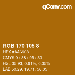 カラーコード: RGB 170 105 8 | qconv.com