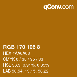Color code: RGB 170 106 8 | qconv.com