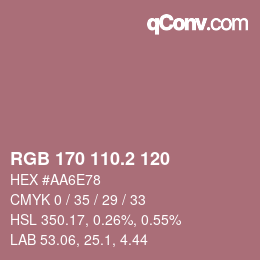 カラーコード: RGB 170 110.2 120 | qconv.com
