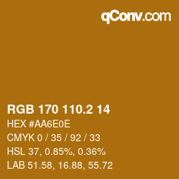 カラーコード: RGB 170 110.2 14 | qconv.com