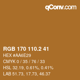 カラーコード: RGB 170 110.2 41 | qconv.com